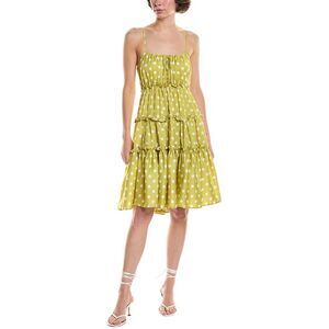 Marion Womens Tiered Mini Dress, Green
